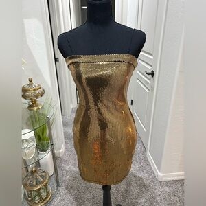 Gold Sequin bodycon dress
